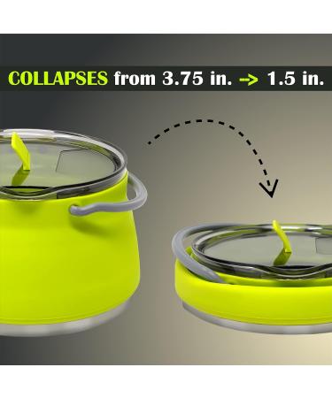 Camping Kettle - Collapsible 1 Liter Capacity for Hiking & Backpacking | Includes Silicone Trivet | Outdoor Cooking Gear - Buy Online on GoSupps.com