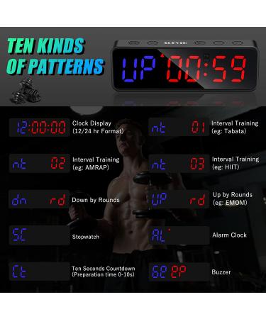 SLEVIO Portable Gym Timer with Powerful Magnet - Large LED Digital Display for Home Gym - Upgraded Workout Timer for Fitness - Black - Buy Online on GoSupps.com