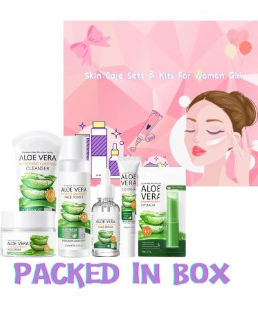 Skincare Gift Set for Women - Hydrating Aloe Vera Face Care Kit - Pamper Gifts for Her (6PCS) - Buy Online on GoSupps.com