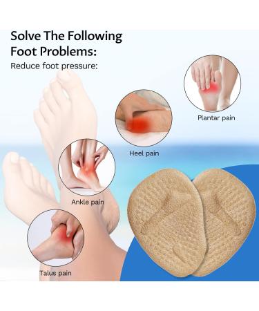 Dawnieee High Heel Insoles - 3 Pairs Gel Cushions for Women | Forefoot & Heel Protection Anti-Slip Silicone Pads - One Size White - Buy Online on GoSupps.com