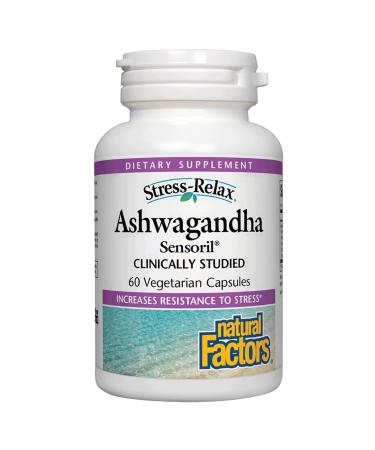 Natural Factors Stress-Relax Ashwagandha Sensoril 60 Vegetarian Capsules