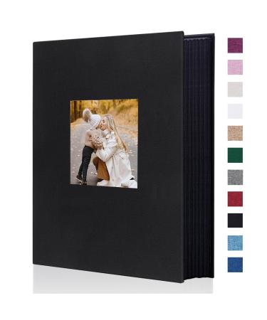 Miaikoe Photo Album 6x4 300 Pockets Slip in Large Capacity Album for Family Wedding Anniversary Linen Album Book Holds 300 Horizontal 10x15cm Photos(300 Pockets Black) 300 Pockets Blakc