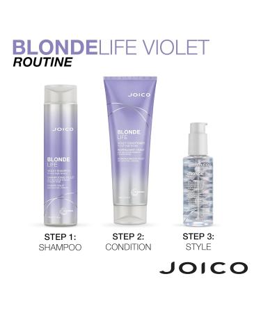 Joico Blonde Life Violet Shampoo - Cool & Bright Blonde Hair Sulfate Free Neutralizes Brassy & Yellow Tones Boosts Shine 10.1 oz - Buy Online on GoSupps.com
