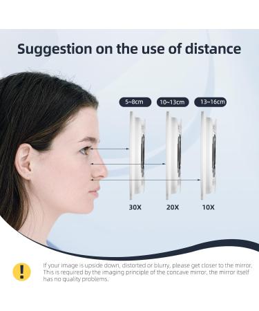 Suupvaor 6 20x Magnification Travel Mirror with Suction Cups | Large Pink Makeup Mirror & Tweezers Set | Compact & Magnificent Design - Buy Online on GoSupps.com