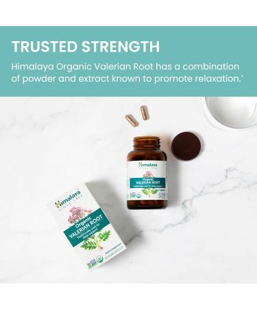 Himalaya Organic Valerian Root Herbal Sleep Support for Calm Relaxation USDA Organic Non-GMO Vegan Gluten Free 1 000 mg 60 Capsules - Buy Online on GoSupps.com