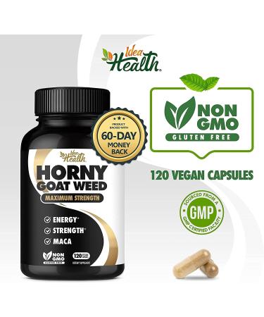 Horny Goat Weed 1275mg MAX STRENGTH w/ Maca - Energy & Performance Complex | 2 Month Supply | 120 Vegan Capsules - Buy Online on GoSupps.com