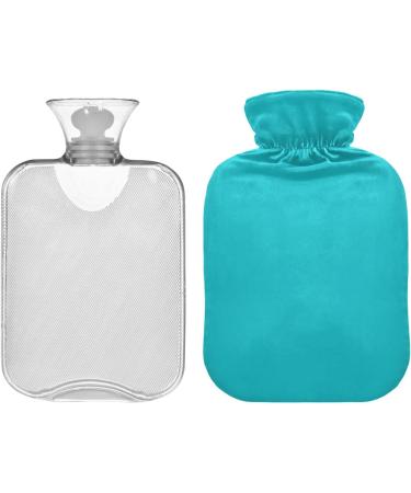 Teal Hot Water Bottle with Cover - 1L Pain Relief Water Bag for Adults | International Shipping Available - Buy Online on GoSupps.com