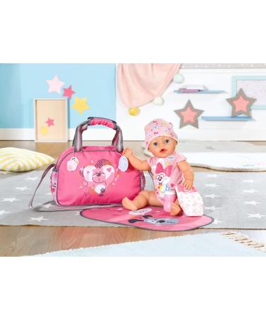 Baby Born Changing Bag with Mat, Bottle, Nappy - Pink - Fits 43cm Dolls - Ages 3 - Buy Online on GoSupps.com