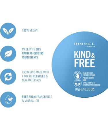 Rimmel Kind + Free Natural Finish Pressed Powder Tan 040 - Skin-Friendly Formula - Buy Online on GoSupps.com