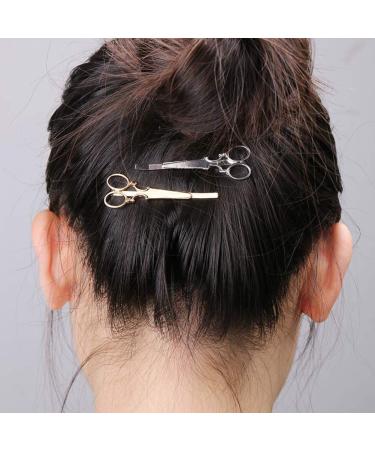 AKOAK Scissors Shape Girls & Ladies Hairpins Set - Gold & Silver Metal Accessories - Buy Online on GoSupps.com