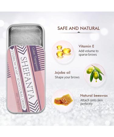 SHEFANTA Eyebrow Soap & Wax Shaping Kit for Long-lasting 3D Feathery Brows - Waterproof Makeup Balm with Brushes - Natural Eyebrows Styling - Buy Online on GoSupps.com