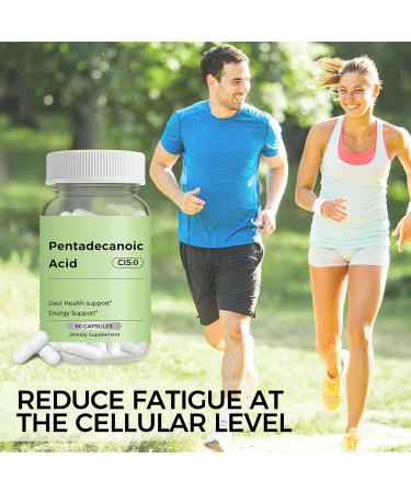 Pentadecanoic Acid C15:0 Supplement Supports Immune Health & Mitochondrial Health - 60 Capsules Green 1pcs - Buy Online on GoSupps.com