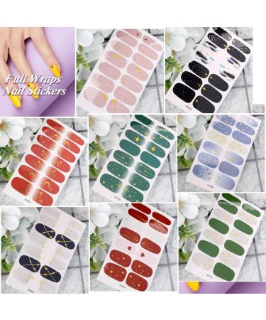 16 Sheets Nail Polish Stickers Full Nail Wraps Self Adhesive UK Moon Star Love Patterns Self-adhesive Nail Polish Self-adhesive Nail Stickers Gel Nail Strips for Women Girls Stars and Moon - Buy Online on GoSupps.com