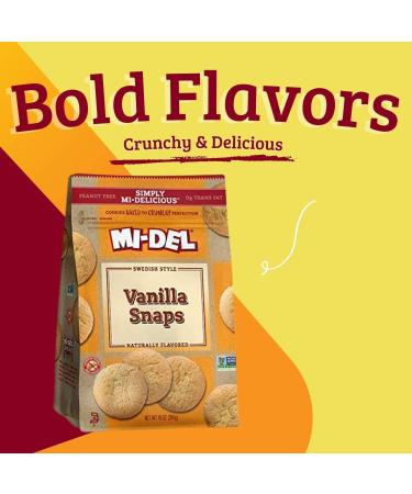 Mi-Del Vanilla Snaps Cookies - Non-GMO Crunchy & Healthy Snack | 10oz Peanut-Free Kosher Treat with Authentic Vanilla Flavor - Buy Online on GoSupps.com