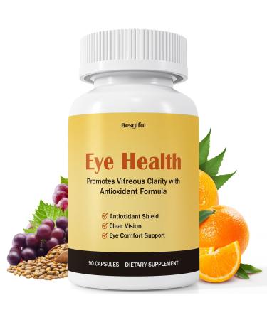 Besgiful Eye Supplement for Vitreous Health Promotes Clear Vision Improves Eye Strain & Dryness Reduces Squiggly Lines Eye Degeneration Clear Eye Support 90 Vegan Capsules