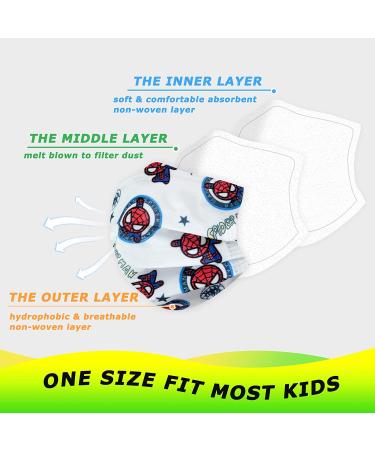 50PCS Cartoon Kids Disposable Face Masks | Breathable & Comfortable | Elastic Earloop | Back To School Supplies | Non-Medical Mask - Buy Online on GoSupps.com