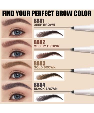 FOCALLURE FLUFFMAX Tinted Eyebrow Pen - Long-Lasting Smudge-Proof Microblading with Micro-Fork Tip in Medium Brown BB02 for Natural Brows - International Shipping Available - Buy Online on GoSupps.com