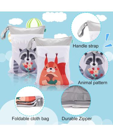 Shop Gray Squirrel Diaper Bag Wetbag - Waterproof Reusable with Zipper & 2 Pockets for Baby & Toddler Travel - Buy Online on GoSupps.com