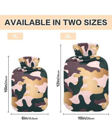 2L Camouflage Hot Water Bottle with Cover - Pain Relief & Hand Feet Warmer Winter | International Shipping - Buy Online on GoSupps.com
