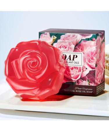 Rose Soap Handmade Soap Bar Natural Soap with Rose Essential Oil Facial Soap Bar Cleanser Suitable for All Skin Types Face & Body Cleansing Hydrating Moisturising Exfoliating Vegan & Residue-Free 1 - Buy Online on GoSupps.com
