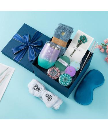 Spa Gift Set for Women | Birthday, Get Well, Thank You Care Package | Relaxing & Unique Gift Basket Idea for Mom, Wife, Sister, Friend, Daughter | Blue - Buy Online on GoSupps.com