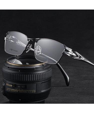 Business Reading Glasses for Men - Retro Blue Light Blocking Titanium Frame - 2.0x Black Size - Buy Online on GoSupps.com