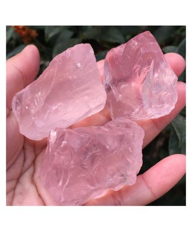 Natural Crystal Rough 3pcs Natural Pink Rose Quartz Crystal Rough Gemstone Specimen Chakra Reiki Balancing