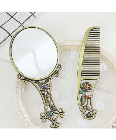 Buy Minkissy Retro Metal Mirror Comb Set - Vintage Antique Kamm for Women - Perfect Christmas & Birthday Gift - Buy Online on GoSupps.com