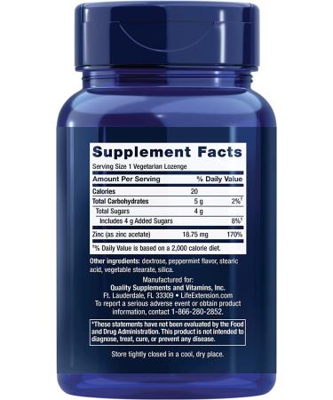 Life Extension Enhanced Zinc Lozenges - 30 Vegetarian Lozenges for Immune Support - Buy Online on GoSupps.com