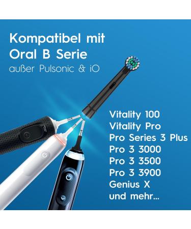 HSYTEK 12 Black Replacement Brushes for Oral-B Vitality Genius X Pro 1 750 Pro 3 - Compatible Toothbrush Attachments (1 Pack) - Buy Online on GoSupps.com