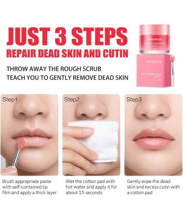 Lip Mask - Lip Sleeping Mask - Lip Sleep Mask Overnight Lip Skincare Lip Oils - Lip Moisturiser for Dry Chapped Peeling Cracked Lips Fades Lip Lines Lip Balm for Moisture Lip Care - Buy Online on GoSupps.com