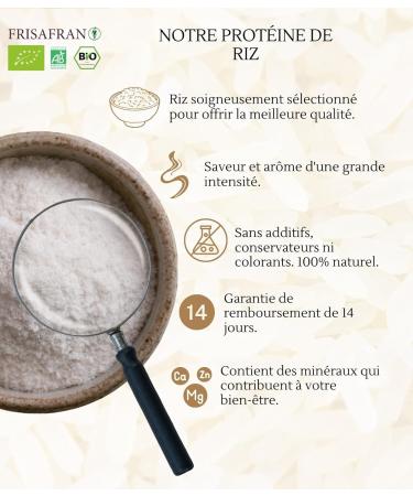 FRISAFRAN | Prot ines de Riz en Poudre Bio 200g | prot ines v g tales et Vegan | 100% Naturel | Prot ine v g talienne | Riz | sans gluten | prot ine brute | poudre concentr e de prot ines de riz brun Sans saveur 200g - Buy Online on GoSupps.com
