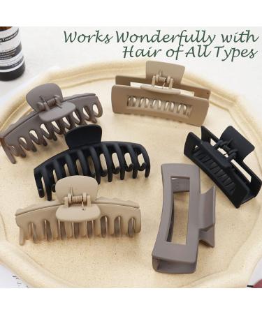 Midodo 6-Piece Large Hair Clips for Women - Slide-Resistant Claw Hair Clips - Matte Finish - Perfect for Thick Hair - Buy Online on GoSupps.com