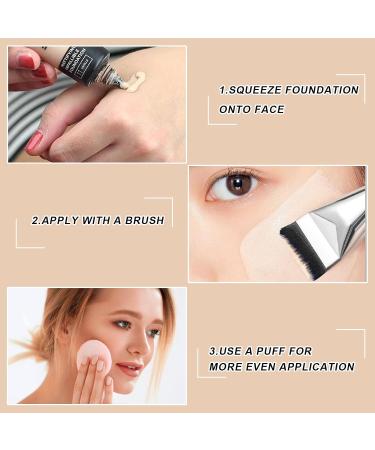2-Piece Silvery Foundation Brush Set | Flat & Powder Brush for Liquid & Concealer | Perfect Gift for Women & Girls - Buy Online on GoSupps.com