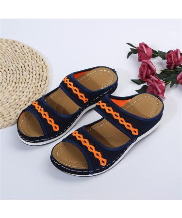 Women's Diabetic Walking Cross Sandals with Arch Support - Blue, Size 6.5 - Buy Online on GoSupps.com