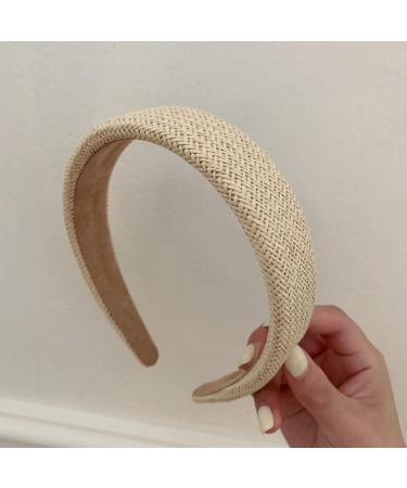 Shop Wide Braided Straw Headband for Women | Coarse Rattan Woven Hair Bands | Non-Slip Thick Hair Accessories | Bohemian Style - Buy Online on GoSupps.com