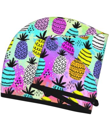 Hair Towel Wrap - Quick Drying Hair Turban with Button | Graffiti Pineapples Design - Buy Online on GoSupps.com