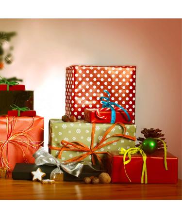 Christmas Raffia Ribbon Set - 2624 Feet Total - Gift Packing & DIY Craft - Holiday Decoration - Orange Pink Blue Yellow - Buy Online on GoSupps.com