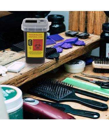 Lurrose Razor Disposal Container - 2 Pack Blades Dispenser for Home & Professional Use | Barber Shop Storage Case - Black - Buy Online on GoSupps.com