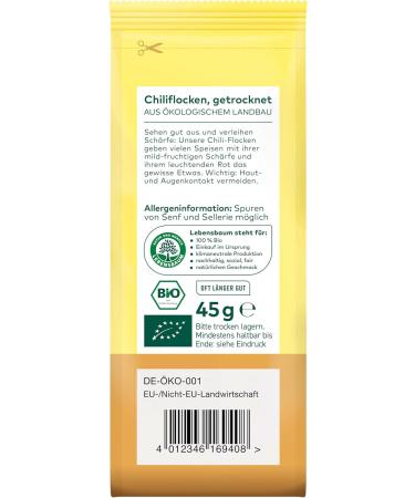  Lebensbaum Lebensbaum Organic Chili Flakes 1 Pack of 45g - Buy Online on GoSupps.com