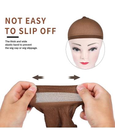 LUNROUG Dark Brown Wig Caps 24pcs - Stretchy Nylon Stocking Caps for Women and Men - Buy Online on GoSupps.com