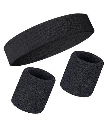 Welding tapes wrist welding ligaments headband set sport Wrist bands head bands 3 pieces sports welding tape bracelet forehead straps for football basketball tennis gymnastics black ..