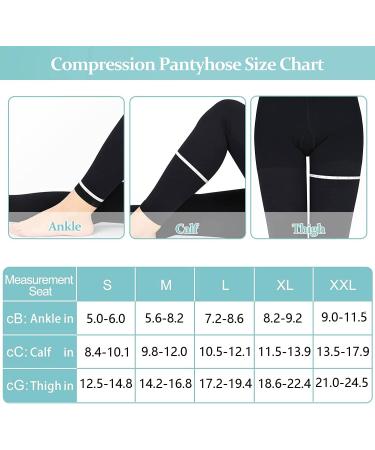Footless Compression Pantyhose for Women & Men - 20-30 mmHg Support - Black, 2X-Large - Buy Online on GoSupps.com