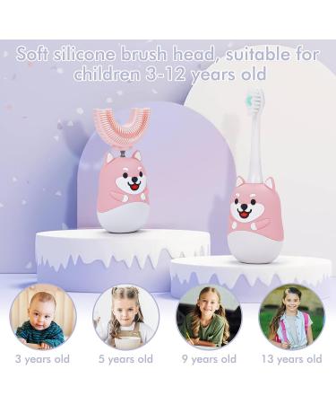 Tyiagle U Shaped Kids Toothbrush for Ages 2-12 (Dog Design, Ages 2-6) - Buy Online on GoSupps.com