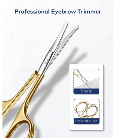 Professional Stainless Steel Eyebrow Tweezer Set - 3 Pcs Kit with Nose Hair Scissors & Ear Wax Removal Tool - Includes Leather Travel Case - Buy Online on GoSupps.com