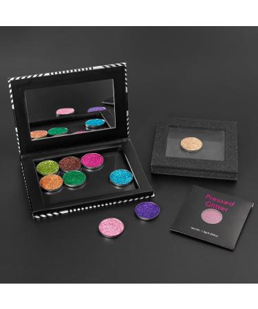 Buy Single Glitter Eyeshadow Tin Palette - High Pigmented Brown Sparkle Eyeshadow & Metallic Face Glitter - Buy Online on GoSupps.com