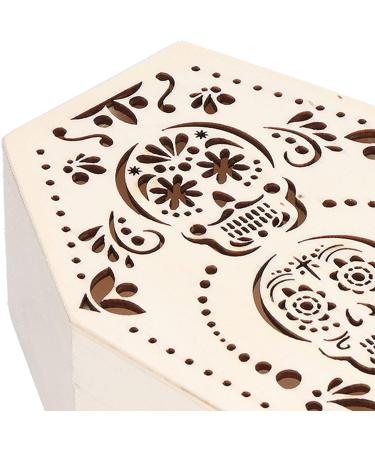 Psytfei 2Pcs Hamster Coffin DIY Unfinished Wooden Coffin Box for Small Pet Funerals Halloween Party Decoration 17.7x9.5x4.9cm(Skull Head) - Buy Online on GoSupps.com