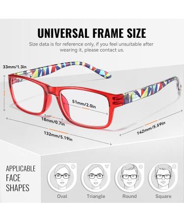Gaoye 5-Pack Blue Light Blocking Reading Glasses for Men & Women - Anti Glare Lightweight Spring Hinge - Mix Colors (3 3.5 - Buy Online on GoSupps.com