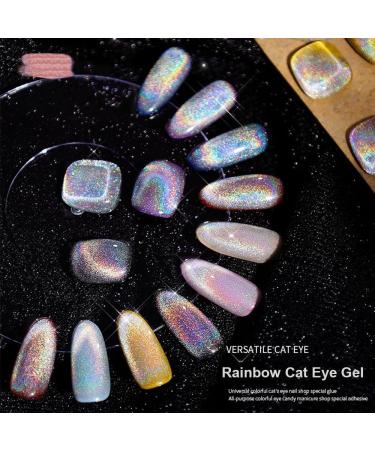 Winter Sparkling Auroras Soak Off Nail Polish Colorful Reflective Glitter Magnetic Gel Holographic Glitter 15ml Rainbow Cat Eye Nail Gel(03) Style03 - Buy Online on GoSupps.com