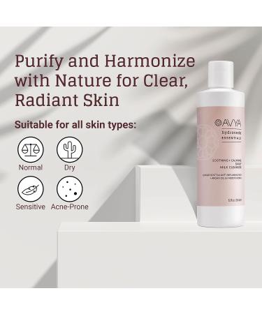 AVYA Hydroveda Essentials Daily Milk Cleanser 8.2oz - Ayurvedic Skincare for Natural Radiance - Gentle Makeup and Impurity Remover with Soothing Ginger Blend - Buy Online on GoSupps.com